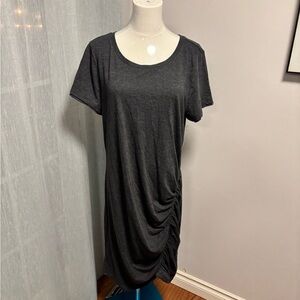 Susina Charcoal Ruched Tunic Top